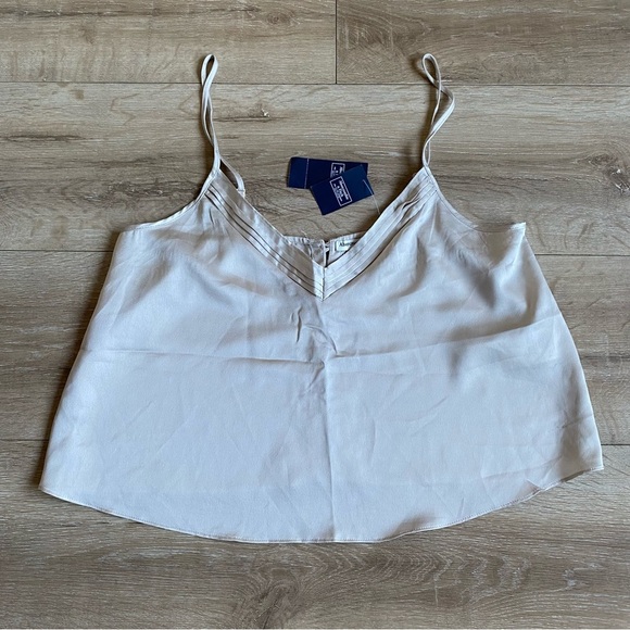 NWT Abercrombie & Fitch satin cami tank slit back adjustable straps sleepwear - Picture 1 of 7